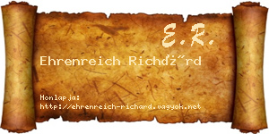 Ehrenreich Richárd névjegykártya